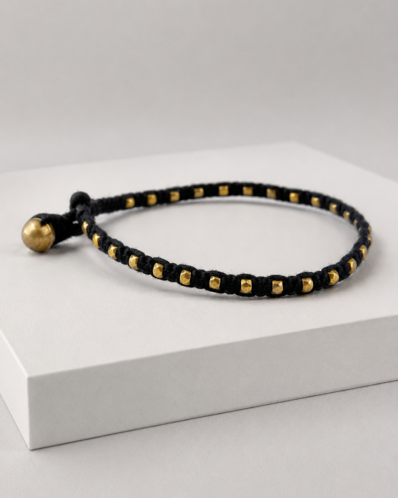 Black Brass Dot Anklet