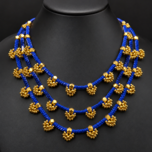 Royal Blue Dhokra Layered Choker