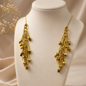 Handmade Brass Cascade Tassel Earrings