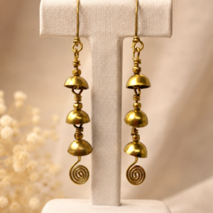 Brass Spiral Drop Handmade Earrings