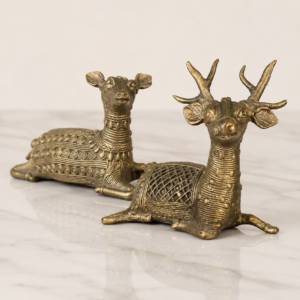 Handcrafted Dhokra Lattice Deer Figurine