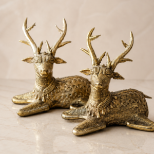 Handcrafted Dhokra Reclining Deer Figurine