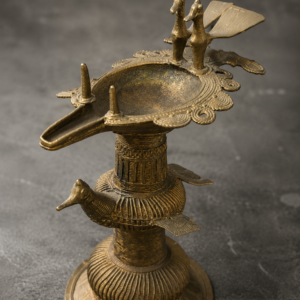 Handcrafted Dhokra Elephant Diya Lamp Stand