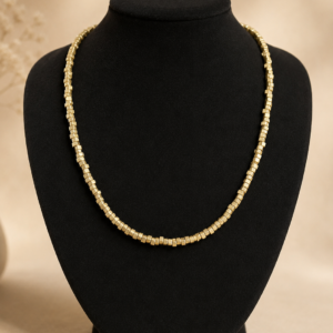 Handcrafted Square Brass Bead Short Necklace