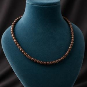Oxy Brass Faceted Bead Short Necklace