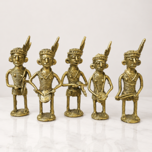 Handcrafted Dhokra Tribal Band Figurine Set