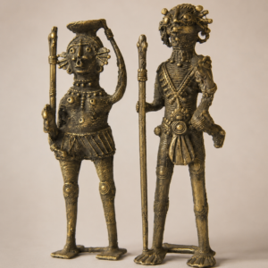 Handcrafted Dhokra Tribal Couple Figurine