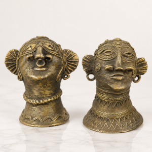 Handcrafted Dhokra Tribal Face Bust Set