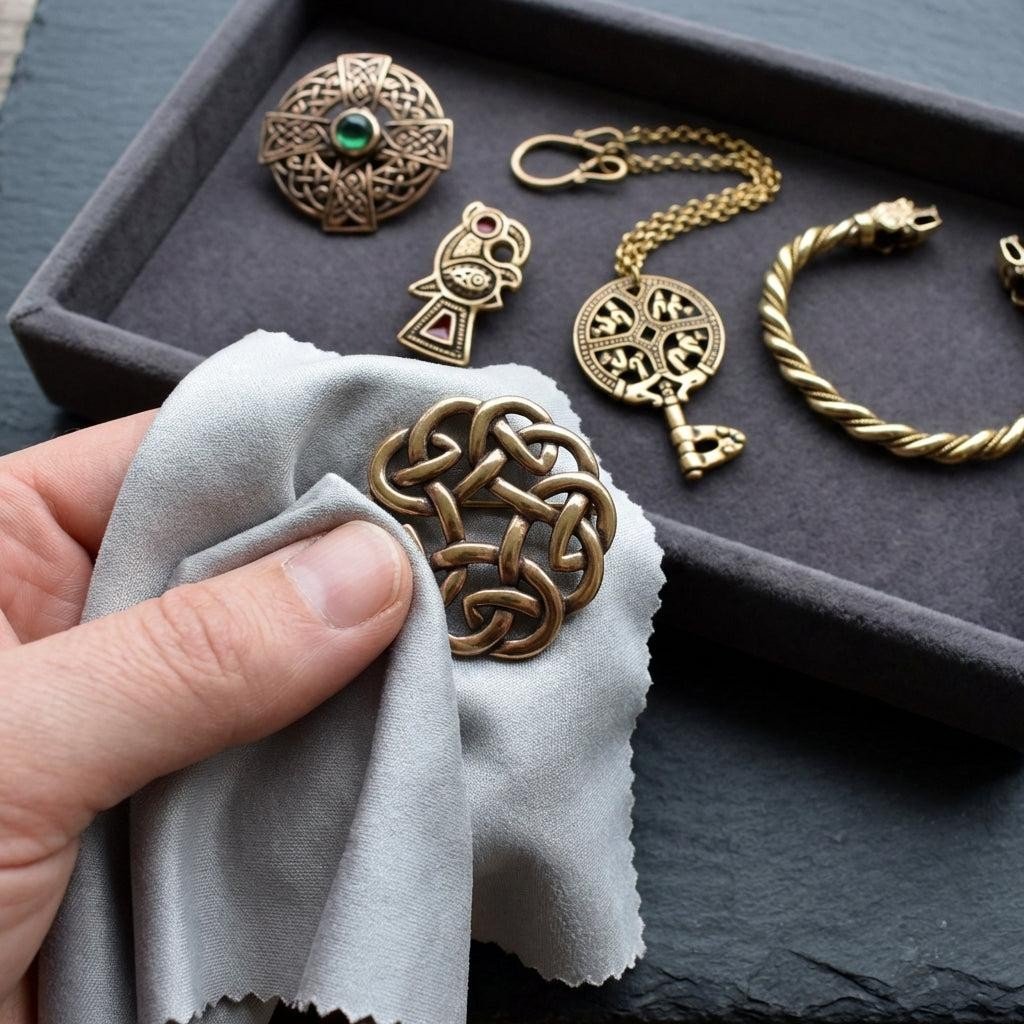 How to clean brass jewellery using a soft dry cloth
