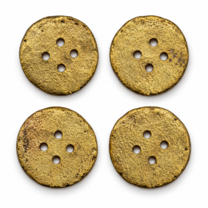 Rustic Four-Hole Dhokra Brass Buttons