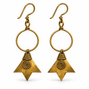 Arrow Hoop Dhokra Brass Earrings