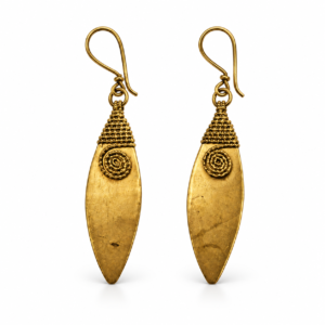 Oval Spiral Dhokra Brass Earrings