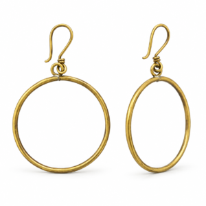 Minimal Hoop Dhokra Brass Earrings