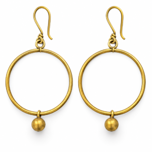 Ball Hoop Dhokra Brass Earrings