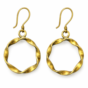Twisted Hoop Dhokra Brass Earrings