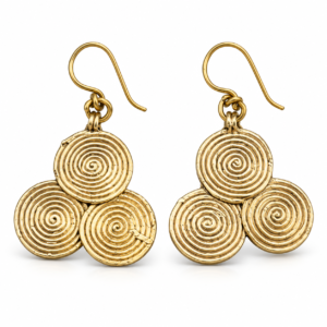 Triad Spiral Dhokra Brass Earrings