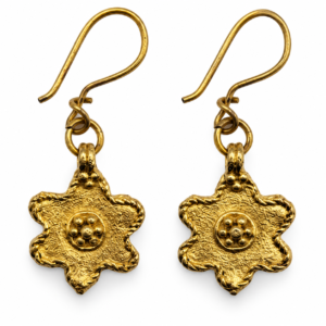 Floral Dhokra Brass Earrings