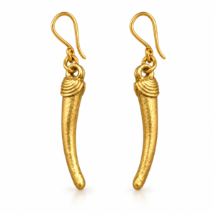Tusk Drop Dhokra Brass Earrings