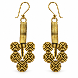 Five Spiral Cluster Dhokra Brass Earrings