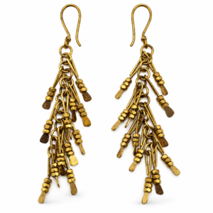 Fringe Cascade Dhokra Brass Earrings