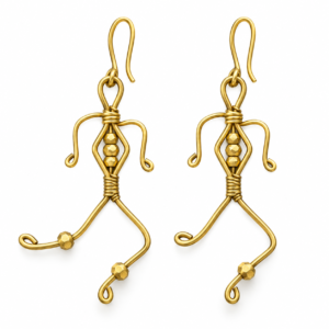 Tribal Figure Dhokra Brass Earrings