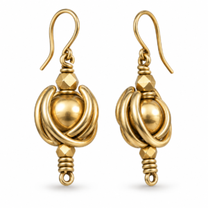 Layered Orbit Ball Dhokra Brass Earrings