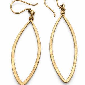 Long Oval Hoop Dhokra Brass Earrings