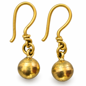 Petite Ball Drop Dhokra Brass Earrings