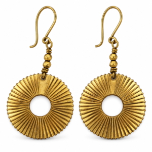 Sunburst Ring Dhokra Brass Earrings