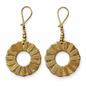 Textured Ring Dhokra Brass Earrings