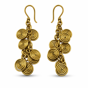 Spiral Vine Cascade Dhokra Brass Earrings