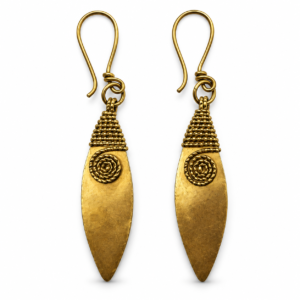 Rosette Leaf Dhokra Brass Earrings