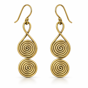 Infinity Double Spiral Dhokra Brass Earrings