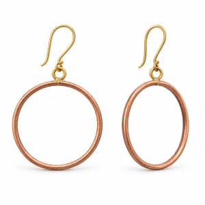 Minimal Hoop Dhokra Copper Earrings